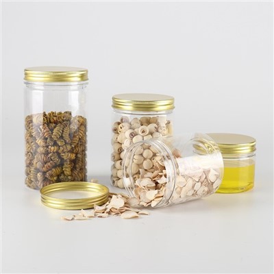 Lọ nhựa 500ml có nắp đậy bằng vàng